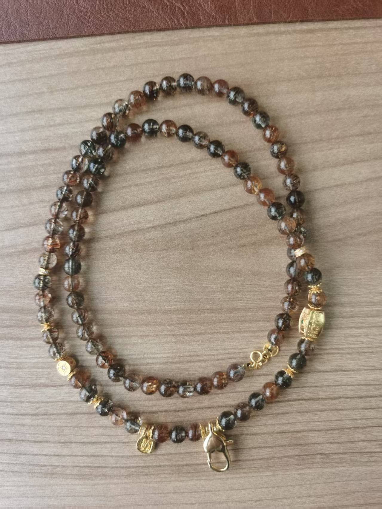 Natural Black Gold Super Seven Beads
