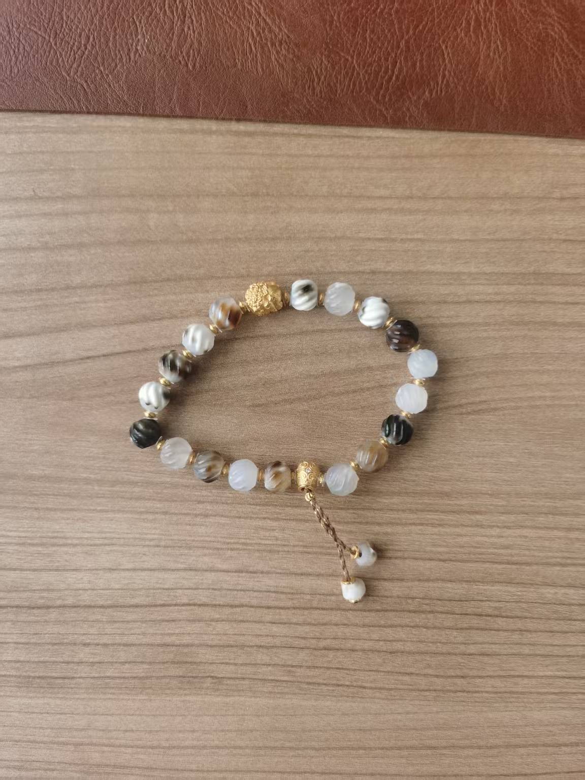 Natural Citrine & Golden Rutilated Quartz Crystal Bracelet