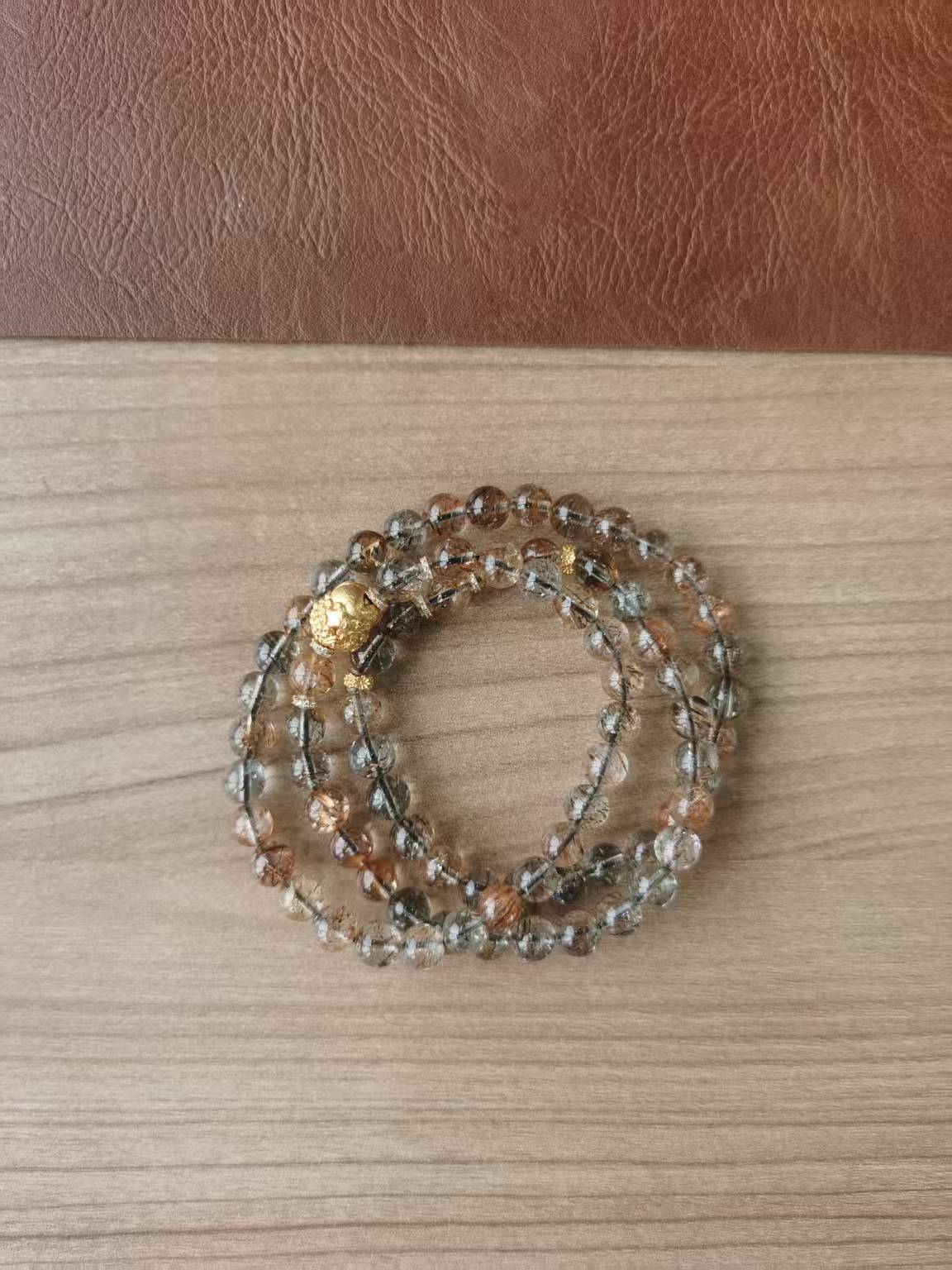 Natural Rutilated Quartz Multi-Wrap Bracelet