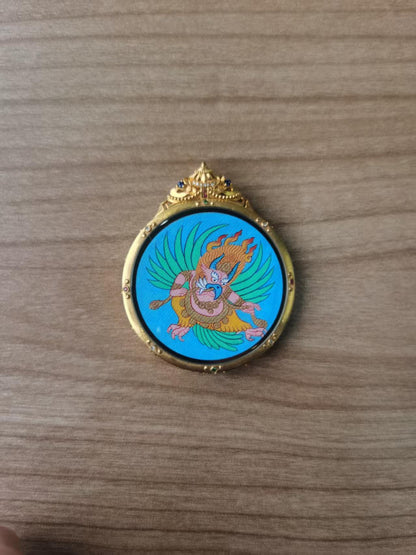 Shakyamuni Buddha & Garuda Double-Sided Gau Pendant