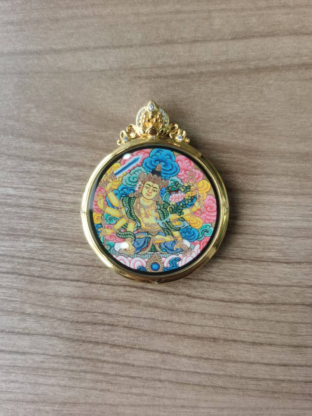Manjushri Six-Armed Thangka Pendant