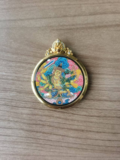 Manjushri Six-Armed Thangka Pendant