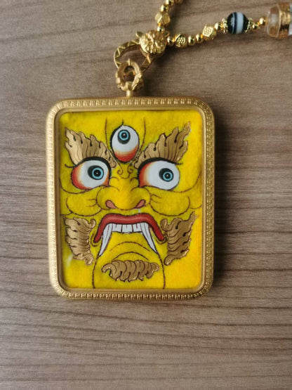 Mahākāla｜Three-Eyed Thangka Pendant