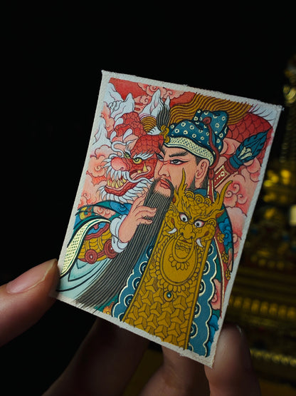 Guan Yu Polychrome Miniature Thangka