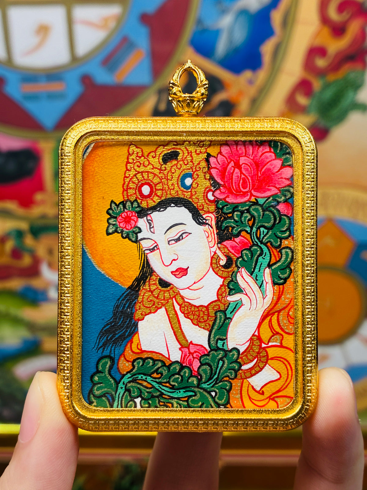 White Tara Devotional Textile Card