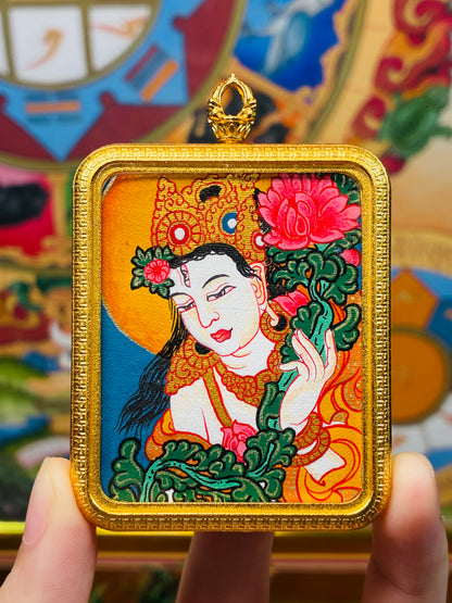 White Tara Devotional Textile Card