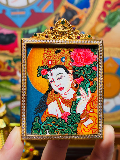 White Tara Devotional Textile Card