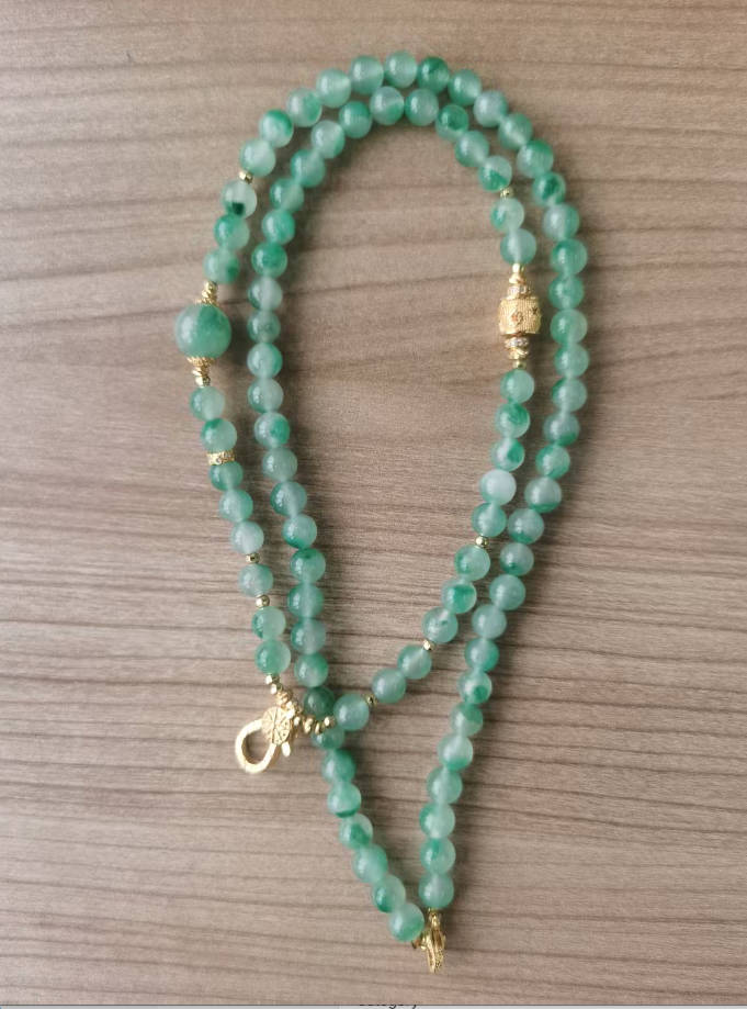 Natural African Jade 6mm Multi-Way Long Necklace