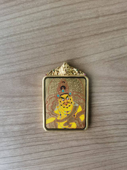 Yellow Jambhala｜Mantra-Enclosed Gau Pendant